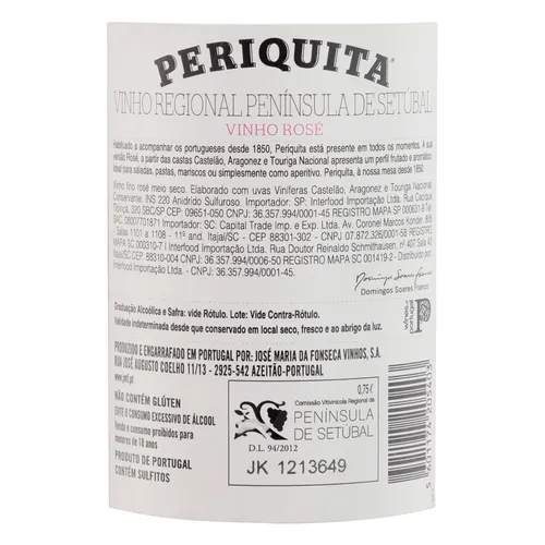 VINHO PERIQUITA ROSE               750ML