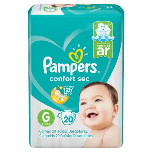 FRALDA PAMPERS CONFORT SEC PCTAO G  20UN