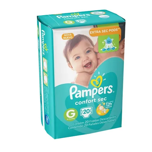 FRALDA PAMPERS CONFORT SEC PCTAO G  20UN