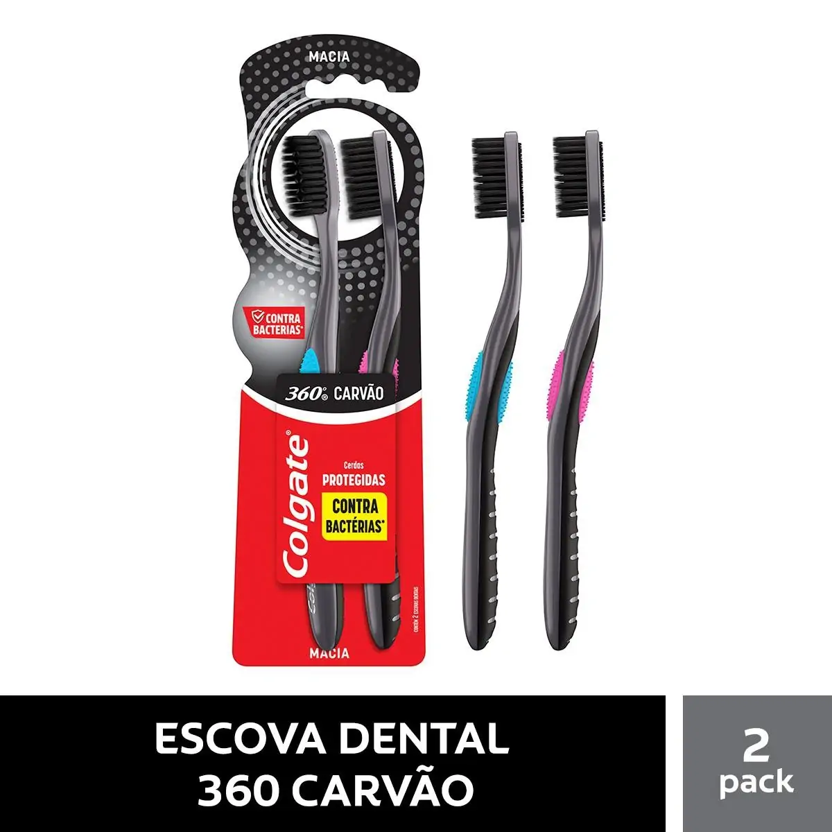 ESC DENTAL COLGATE 360 BLACK 2PACK    UN