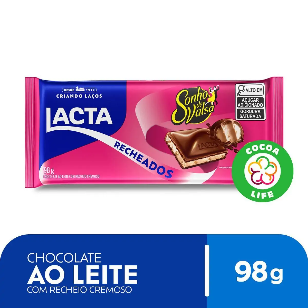 CHOC LACTA RECHEADO SONHO VALSA 98G