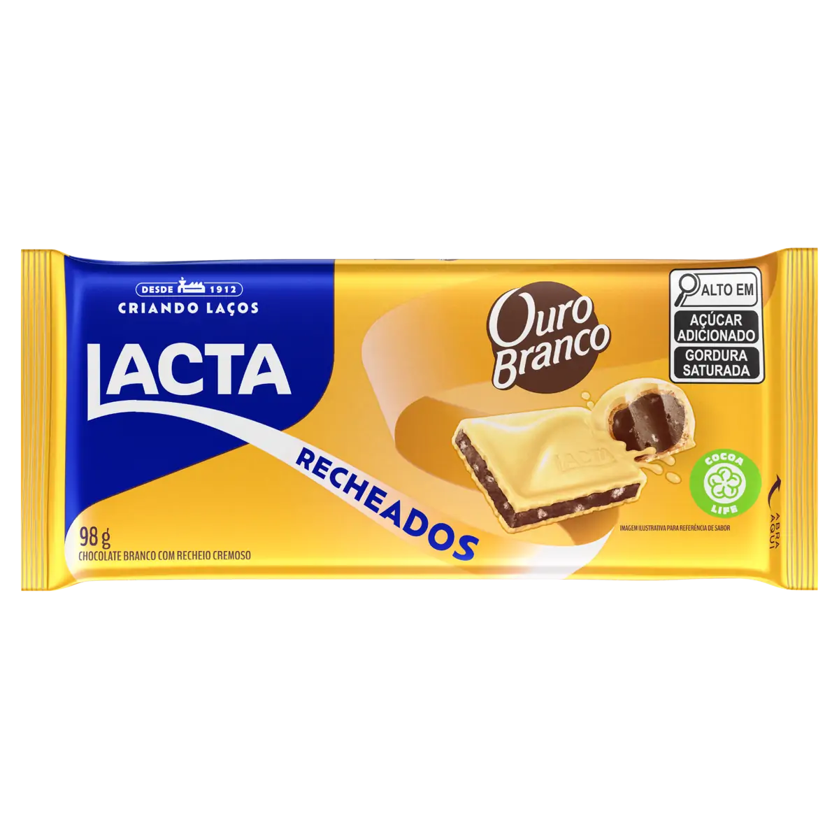 CHOC LACTA RECHEADO OURO BRANCO     98G