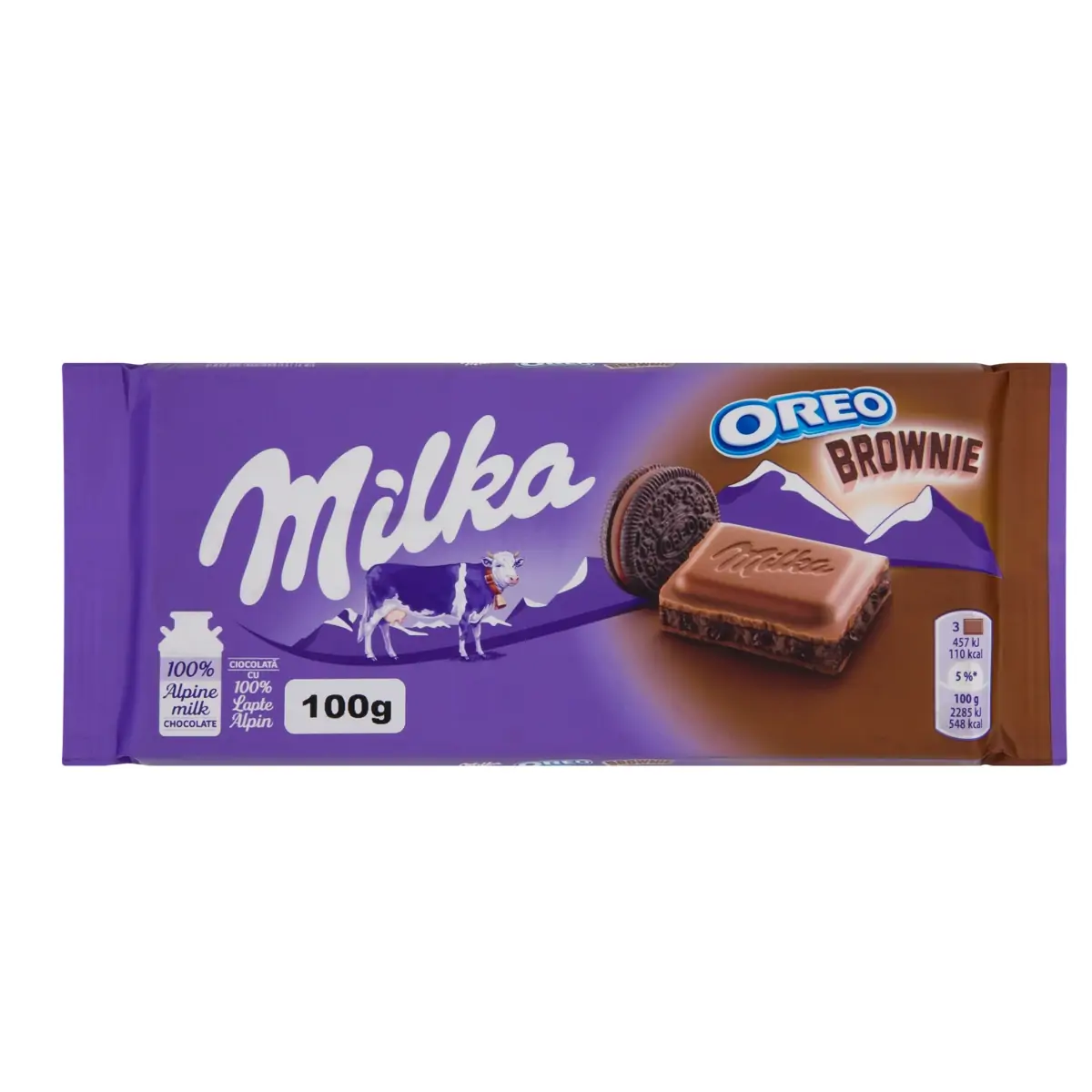 CHOC LACTA MILKA  OREO BROWNIE 100G