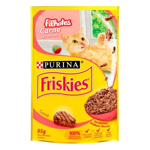 RACAO FRISKIES FILHOTES CARNE        85G