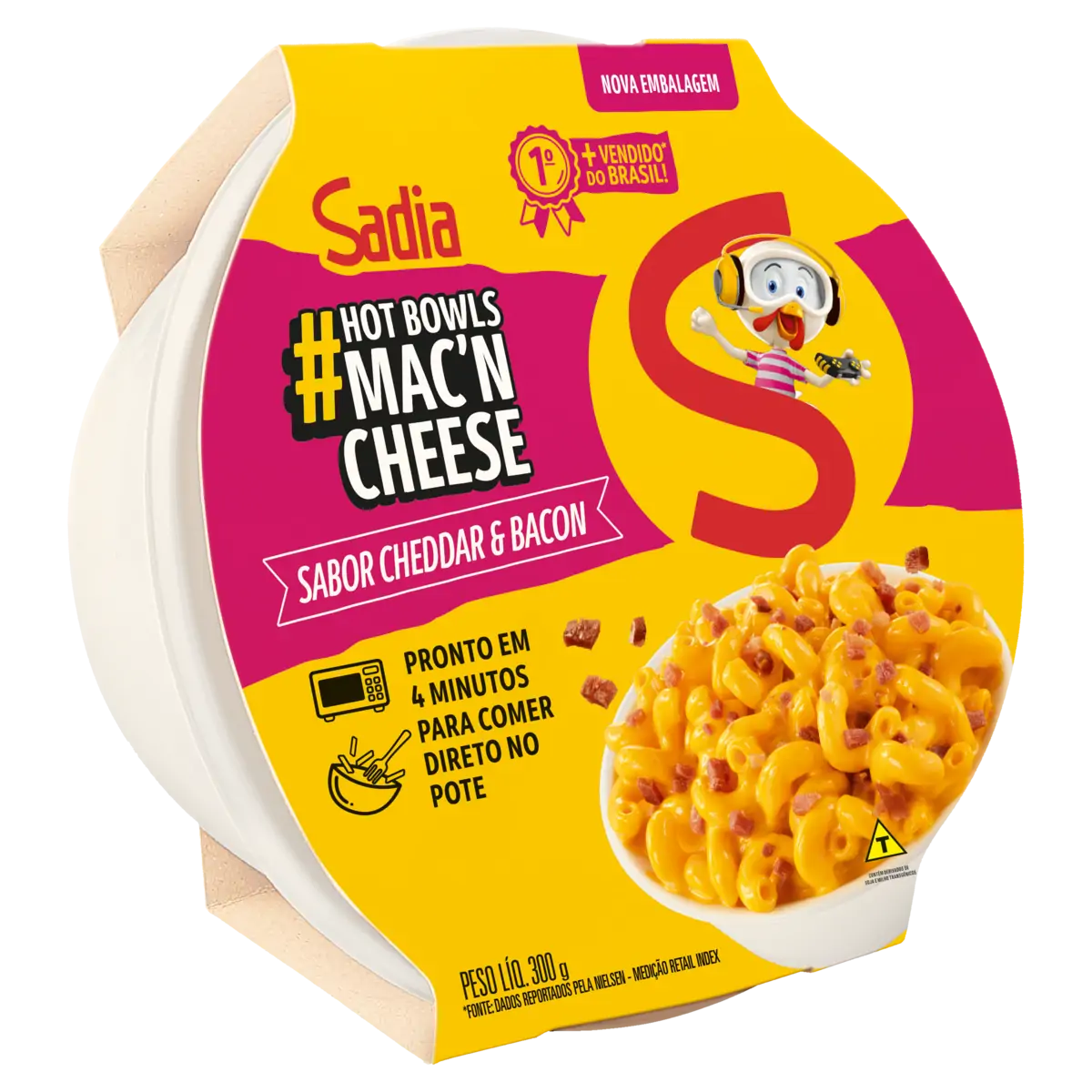 MAC. MAC'N CHEESE CHED/BACON SADIA 300G