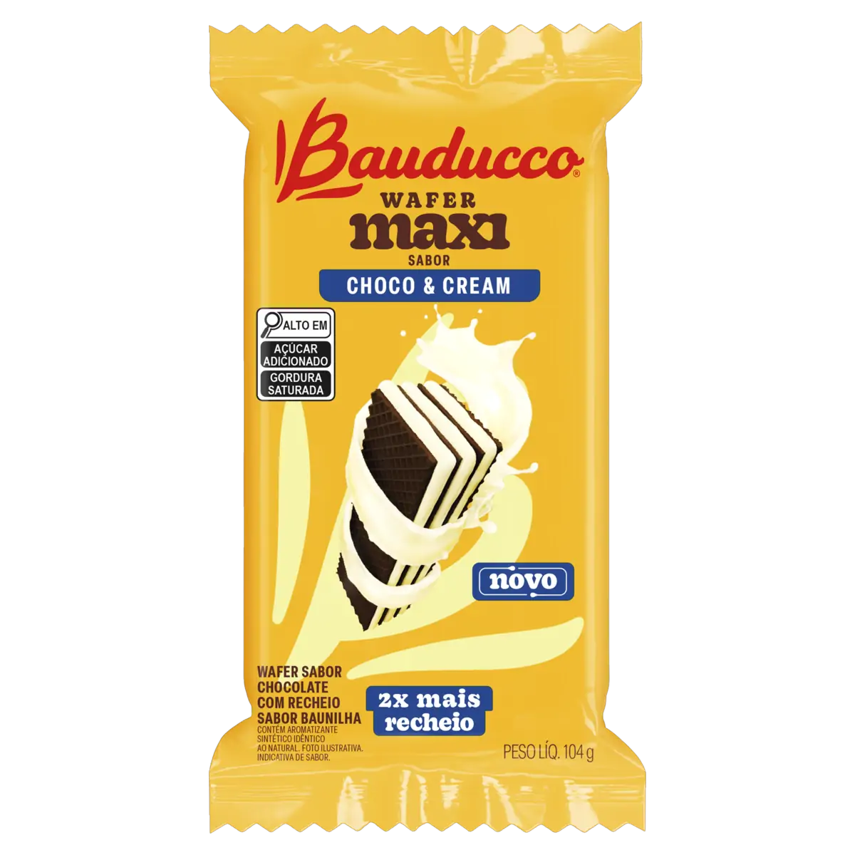 BISC BAUDUCCO WAFER MAXI BAUNILHA   104G