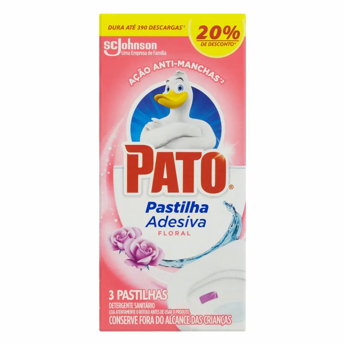 PASTILHA ADESIVA PATO FLORAL C/3     UN