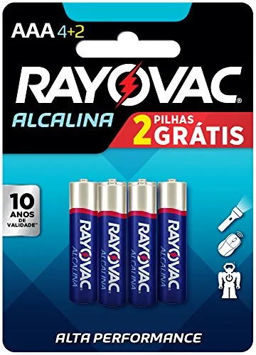 PILHA RAYOVAC AAA PALITO ALCAL L6P4   UN