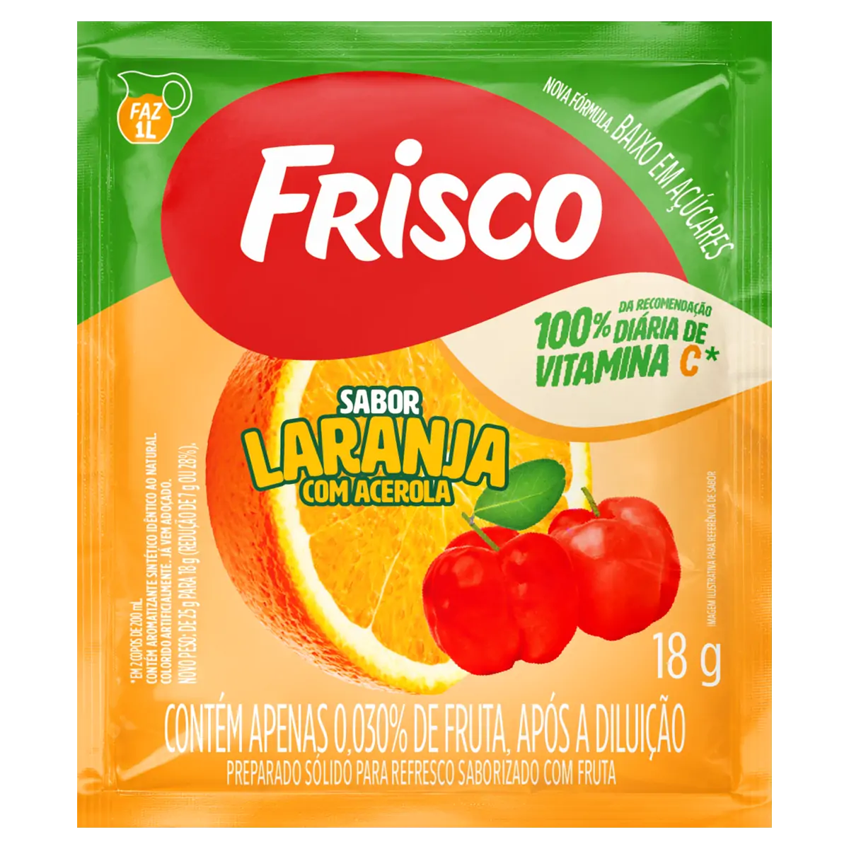 REFRESCO FRISCO LARANJA ACEROLA     18GR