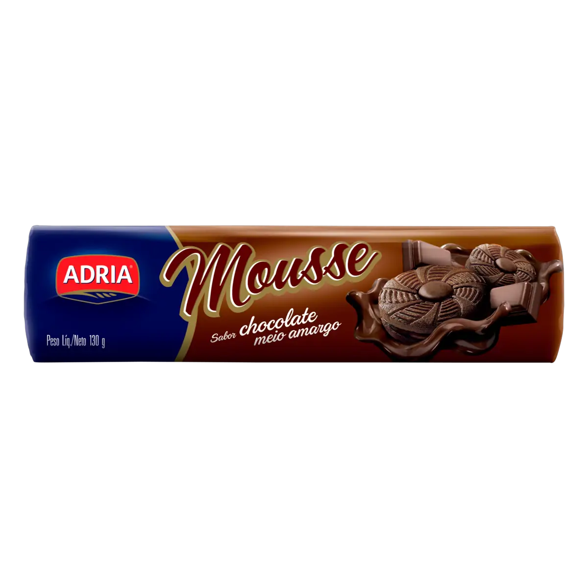BISC ADRIA MOUSSE CHOC MEIO AMG     130G