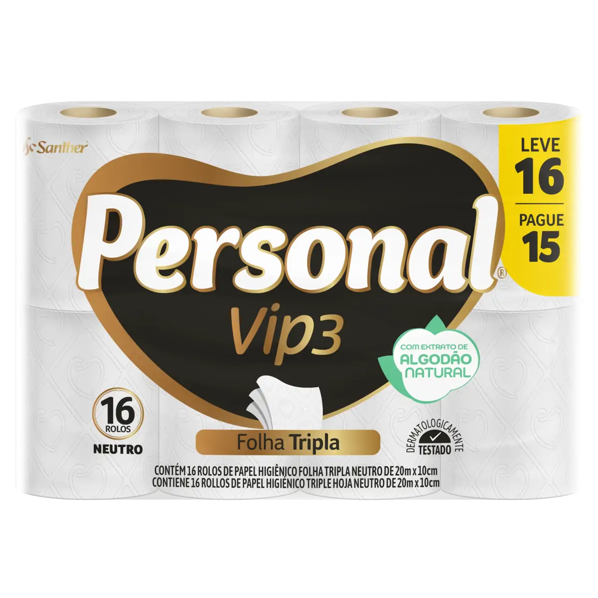 PAPEL HIG PERSONAL VIP3 TRIPLA  20M 16UN