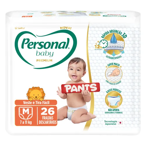 FRALDA PERSONAL  BABY PANTS M C/26    UN
