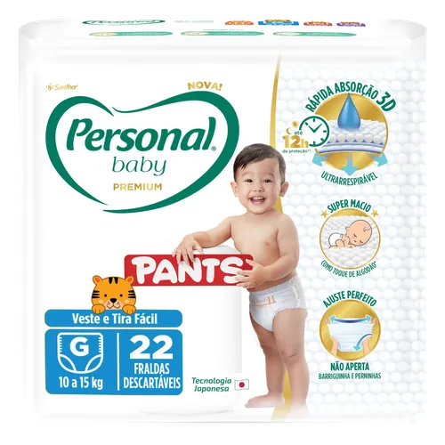 FRALDA PERSONAL  BABY PANTS G C/22    UN