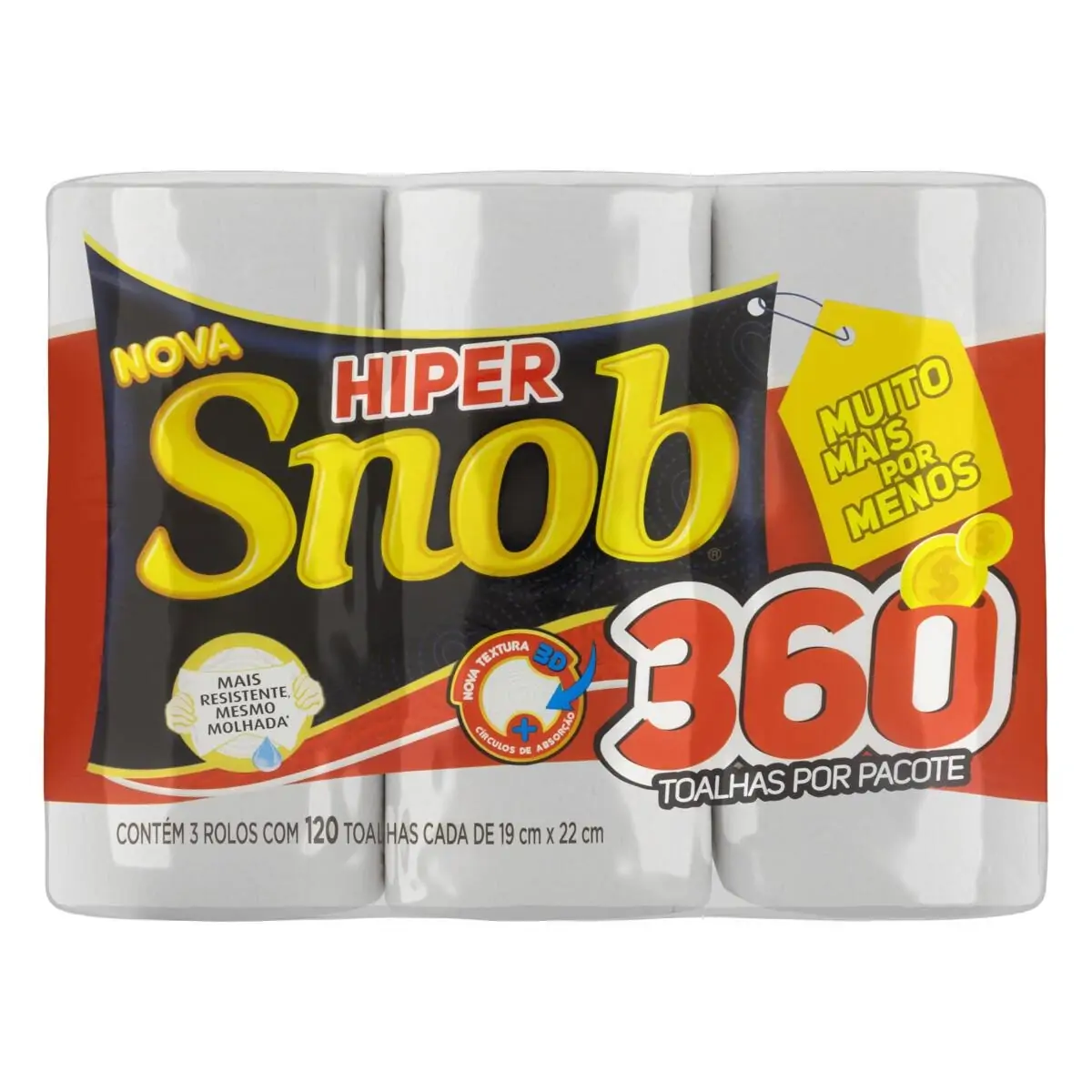 PAPEL TOALHA SNOB HIPER 19X20CM C/3