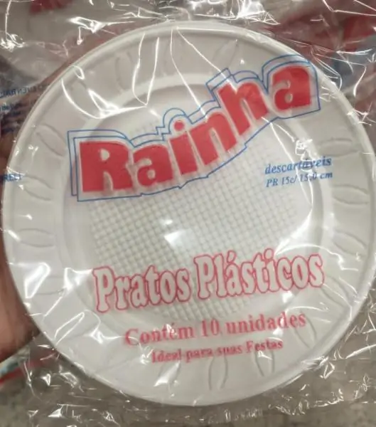 PRATO PLASTICO RAINHA BRANCO C/10    1UN
