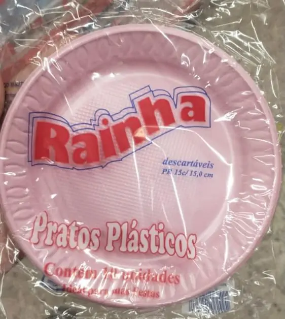 PRATO PLASTICO RAINHA ROSA C/10       UN