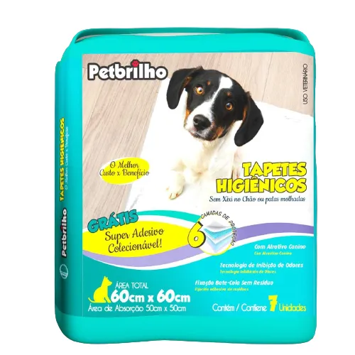 TAPETE HIG PETBRILHO 60X60CM  7UN