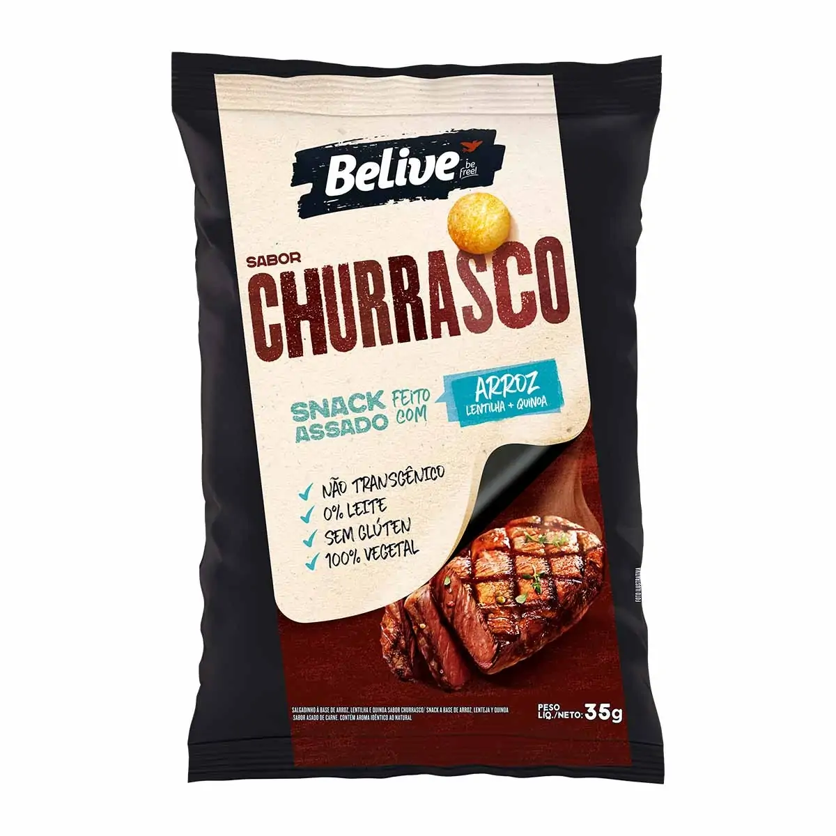 SNACKS BELIVE CHURRASCO          35GR