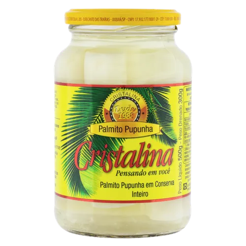 PALMITO CRISTALINA PUPUNHA INTEIRO  300G