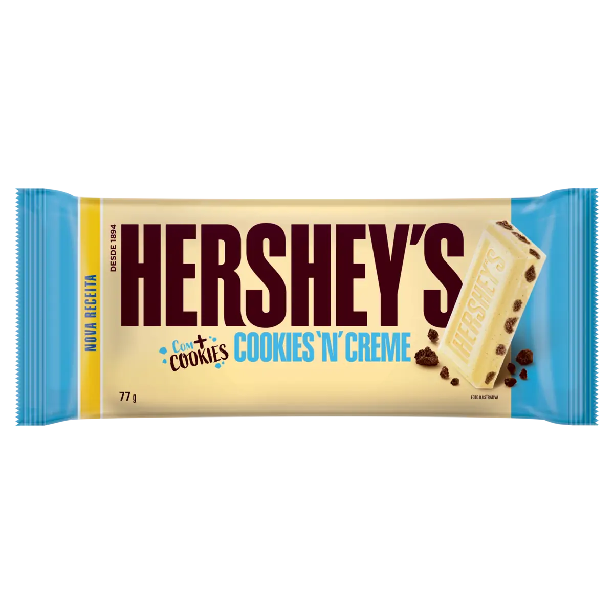 CHOC BARRA HERSHEYS COOKIES CREME 77G